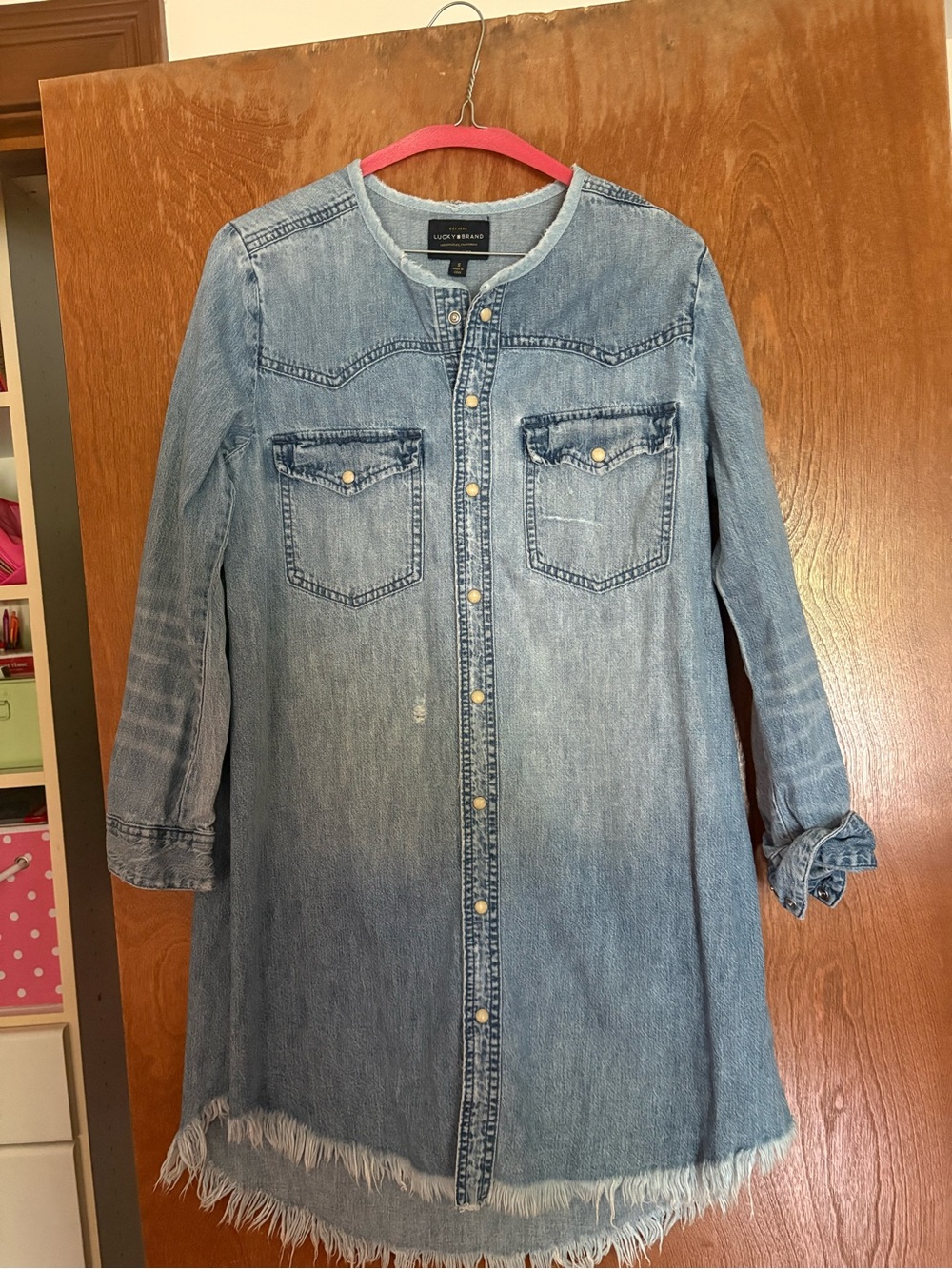Lucky Brand Light Blue Denim Shirt Dress